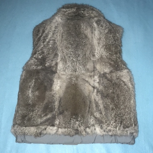𝅺Rabbit Fur reversible vest gray unbranded zipper closure pockets NEW size S/M - Picture 2 of 10